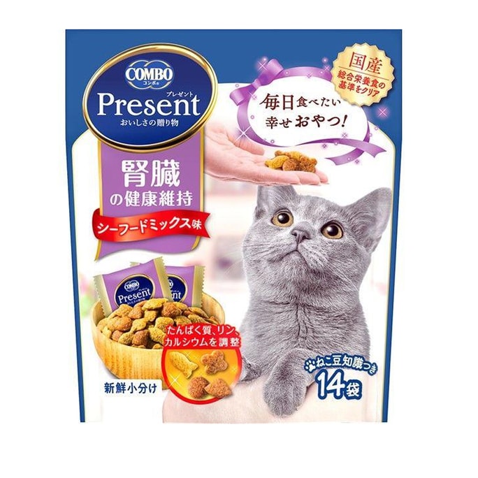 【日本直郵】日本 Combo 腎臟健康維持 海鮮混合口味 貓糧 貓咪零食 獨立包裝 14小袋入 42g