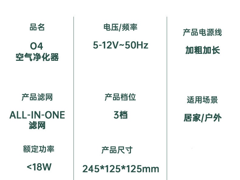 【中国直邮】 力好佳 空气净化器家用室内办公室桌面除甲醛除菌除臭usb 1 把