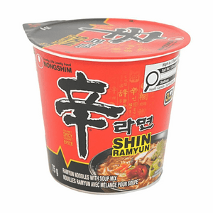 프리미엄 신 오리지널 라면 - 한국식 고급 매운맛 라면, 컵, 2.64 oz