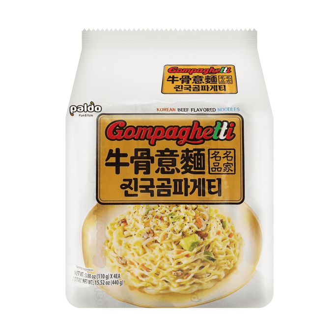 Gompaghetti Korean Beef Flavored Noodles , 3.88oz*4