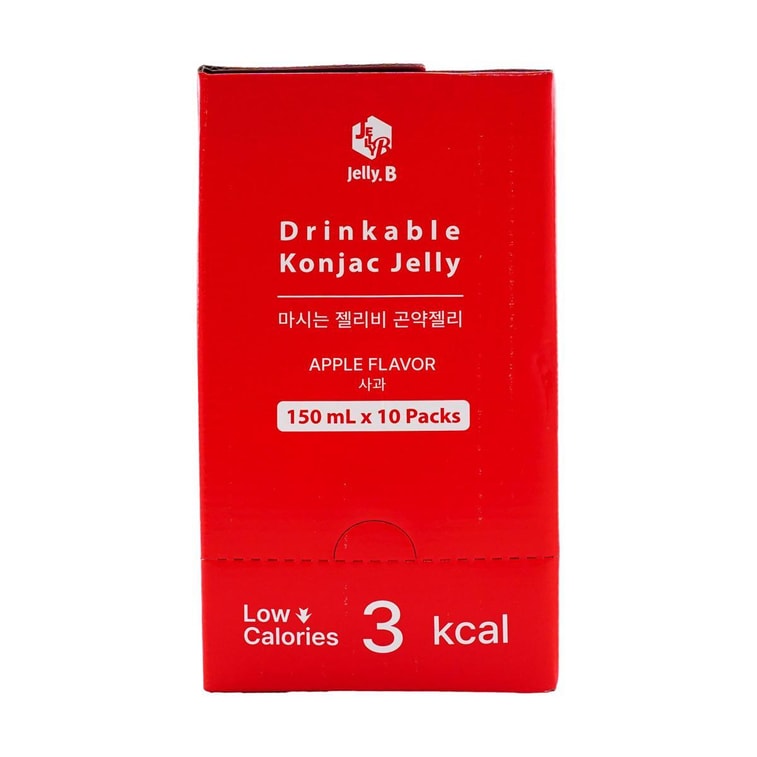 韓國JELLY.B 魔芋果凍 吸吸果凍 低卡0脂代糖飽足感 150ml*10包*2 #蘋果味 3Kcal【超值裝】 7
