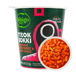 韓國BIBIGO必品閣×SQUID GAME魷魚遊戲2 杯裝速食炒年糕條 甜辣味 125g【微波加熱即食】【限定聯名】