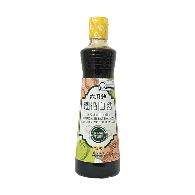 六月鲜 特级轻盐生抽 500ml【减盐60%】【自然零添加】