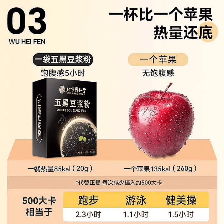 【中国直邮】 北京同仁堂 五黑豆浆粉    210g 0糖养发生黑发 3