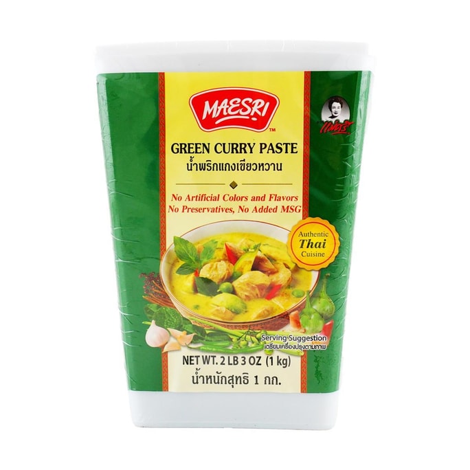 泰国MAE SRI 绿咖喱酱 1kg【口味清爽】【可制作咖喱饭咖喱鸡咖喱海鲜】