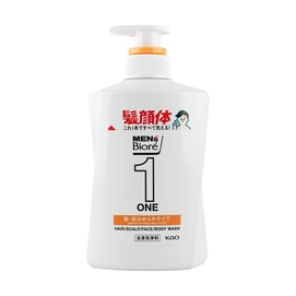 日本KAO花王 BIORE碧柔 男士三合一沐浴露&洗发水&洗面奶 保湿清洁 全身何用 480ml #保湿花香 