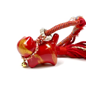 アメリカ製 GINKGOHOME 絶妙な赤い漆の猫ペンダントタッセル車バッグ吊り下げかわいいラッキーキャットポータブルおもちゃ