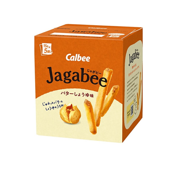 【日本直邮】Calbee卡乐比 Jagabee薯条 奶酪酱油味 15g*5袋