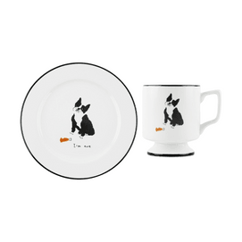 【Mug Set】Mummur Ceramic Plate French Bulldog, 7.1 inch