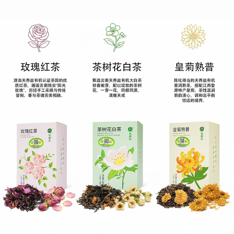 天養益 詩與遠方花茶禮盒 有機認證綠色健康54g 3