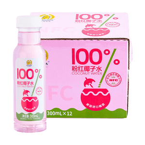 100% NFC Pink Coconut Water, 10.14 fl oz*12bottles【0 Sugar No Additives】【Contains Natural Electrolytes】