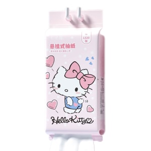 Sanrio Family Pack 1320 Four-Ply Thickened Toilet Paper - Pink Hello Kitty 1 Pc