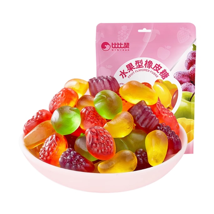 【网红糖果】比比赞 水果型橡皮糖QQ糖浓郁果味软糖 混合口味 225g【Q弹有嚼劲】