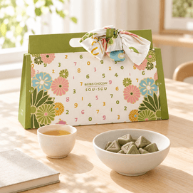每日黑巧 x SOU·SOU联名 抹茶新绿礼盒 鲜萃黑巧 浓厚牛奶+丝绒抹茶味 6包入 90g【不添加蔗糖】【丝巾装饰】
