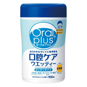 [일본 직배송] 와코도 구강용 물티슈 (100매) - 민트향, 보습 효과, 노인 및 임산부 사용 가능, 세척 불필요
