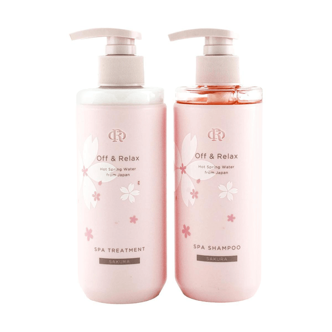 日本OFF&RELAX 温泉SPA洗护套装 洗发水 260ml + 护发素 260ml 修护滋养 改善干燥 氨基酸温和清洁【樱花限定】