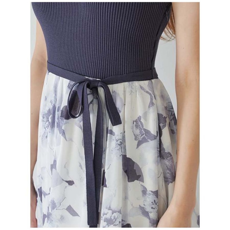 SNIDEL Sleeveless Knit Docking Dress Navy Blue S Size 1 Piece - Yami.com
