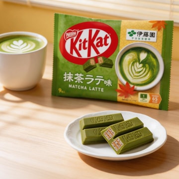 日本NESTLE雀巢x伊藤园 KITKAT奇巧 巧克力威化棒 抹茶拿铁味 9枚入 104.4g