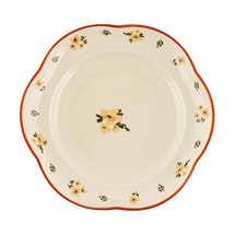 GOLDEN LION 8-inch Gourd-shaped Rimmed Ceramic Plate, Retro Small Floral,20 * 20 * 4CM