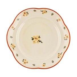 GOLDEN LION 8-inch Gourd-shaped Rimmed Ceramic Plate, Retro Small Floral,20 * 20 * 4CM