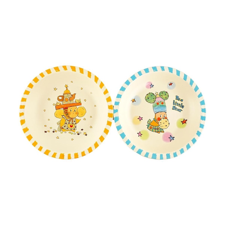 Twinkle Twinkle Matte Deep Ceramic Plates, 7.75 inches, Marshmallow Genie, Set of 2 3