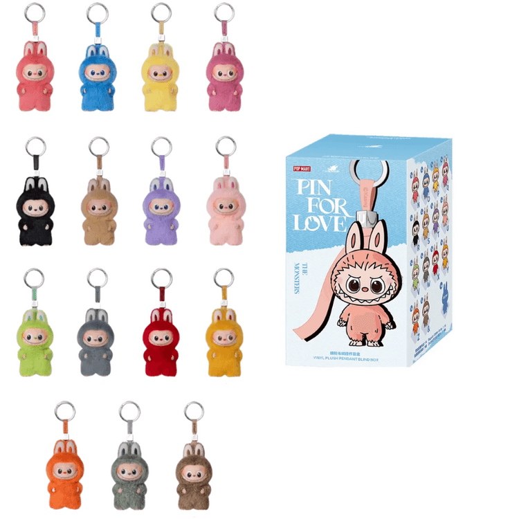 Mini Labubu 4.0 Vinyl Plush Keychain Case (A-Z) - Random