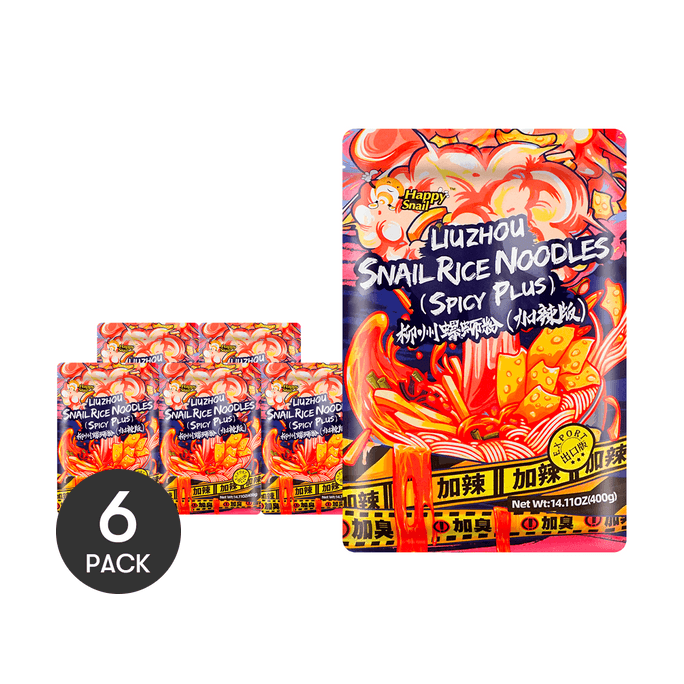 【超值6包入】好欢螺出口版 柳州螺蛳粉 加臭加辣味 400g*6包 