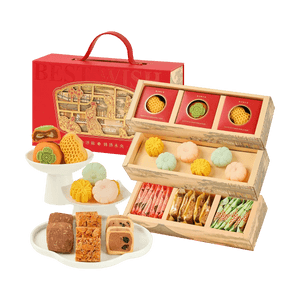 悠享时 瑞年鸿运礼盒 糕点麻薯饼干礼盒 30枚入603g 【好柿酥*1+花生酥*2+和果子麻薯草莓味*2+果子麻薯抹茶味*2+萌托斯饼干*5+葡萄饼干*8+可可饼干*8+四珍糕点*2】【春节年货礼盒】