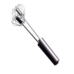 Semi-automatic egg beater stainless steel cream mixer manual whipping tool egg whisk handheld baking tool 10-inch stainless steel handle / 1 piece