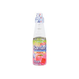 Ramune Premium Carbonated Soft Drink Peach Flavor, 6.76 fl oz