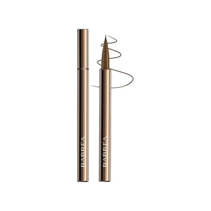 Eyeliner pen, glue pen, waterproof, sweat-proof and long-lasting, non-smudging eyebrows, novice-friendly and extremely fine 06 #Brown 0.01mm Very Fine