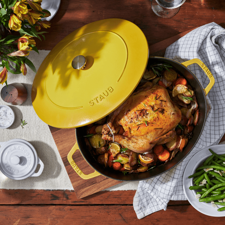 フランス製 STAUB 鋳鉄鍋 浅型オーバル ダッチオーブン 6.25クォート