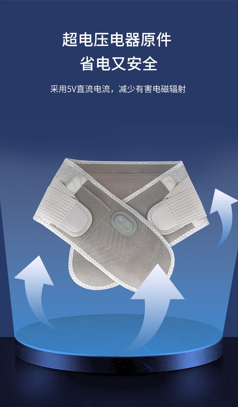 【中国直邮】 妙界 N3暖宫护腰带热敷按摩保暖艾草加热充电腰围腰托多功能暖腰带  粉白色一个装