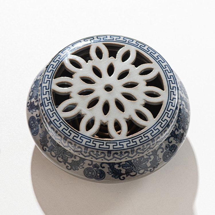 中国美術 青花 条紋 香炉 道光年製 φ11.1cm(A252) 中国美術 青花 条紋 香炉 道光年製 φ11.1cm(A252)