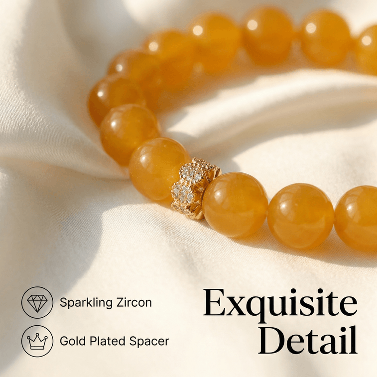 野草集 【限时特惠】原创设计天然黄玛瑙手串 - 自信招财好运能量手链10mm1件 3