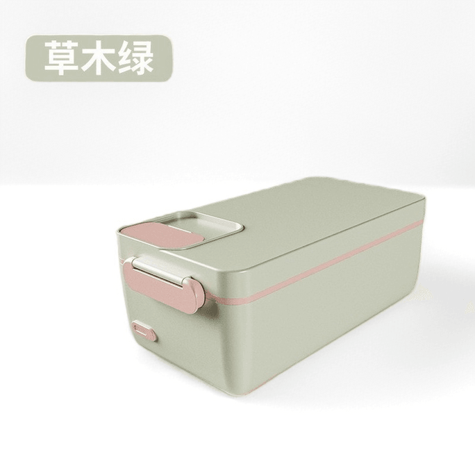 多蒙 充电式电热饭盒自带加热304不锈钢无线便携式-绿色 1 把