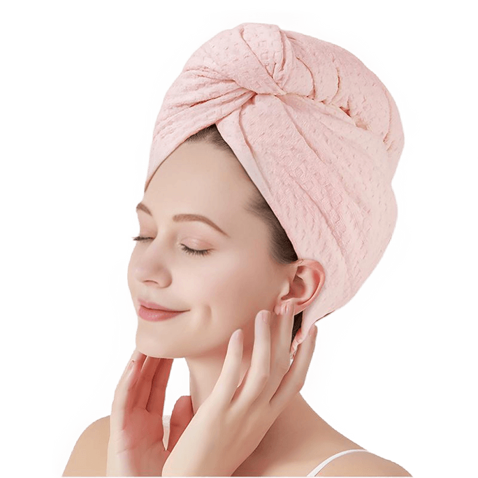 Waffle Dryer Cap Bacterial Wide Tail Light Pink 1 Pc