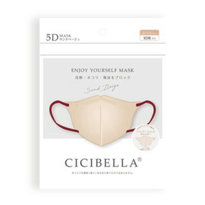 [일본 직송] 여성용 시시벨라 페이스 마스크(10개입) 슬림 3D 3D 콘트라스트 이어, 통기성, 안티 메이크업, 쿨한 룩