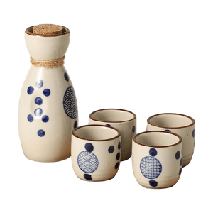 Japanese style ceramic wine set/1 pot, 4 cups/pot: 12.8 * 4.3CM/cup: 4.7 * 4.5CM