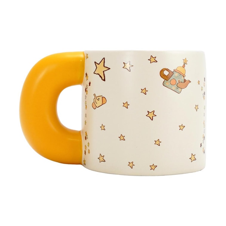 川島屋 星星人插畫聯名馬克杯 陶瓷杯 黃色神燈 580ml 6