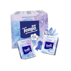 Blue Windbell Mini Mini Printed Handkerchief Paper 5 Pieces - 18 Packs In Total, 1 Pack Per Box