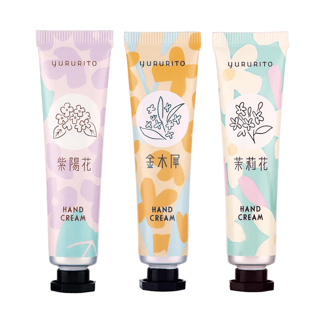 GPP Yururito Hand Cream Set, 3pcs #Hydrangea + Osmanthus + Jasmine