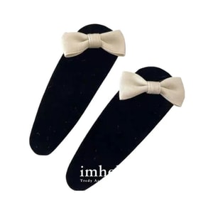 엄선된 고급 제품: 프랑스 스타일의 우아한 샤넬풍 리본 헤어핀 (1쌍)