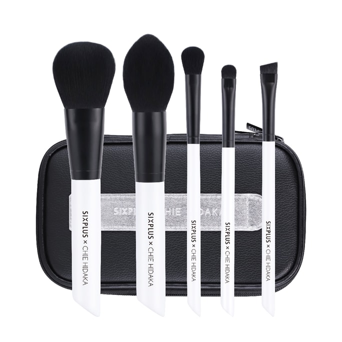 SIXPLUS × CHIE HIDAKA 5Pcs Makeup Brush Set-Black&White