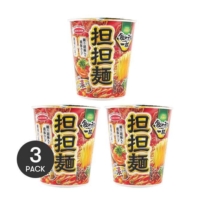 日本ACECOOK 擔擔麵 即食杯麵泡麵 74g *3【3份超值裝】【濃香湯底 一起乾一杯】