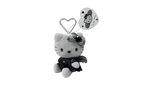 Black Leather Long Legs Series Love Buckle Sitting Plush Pendant