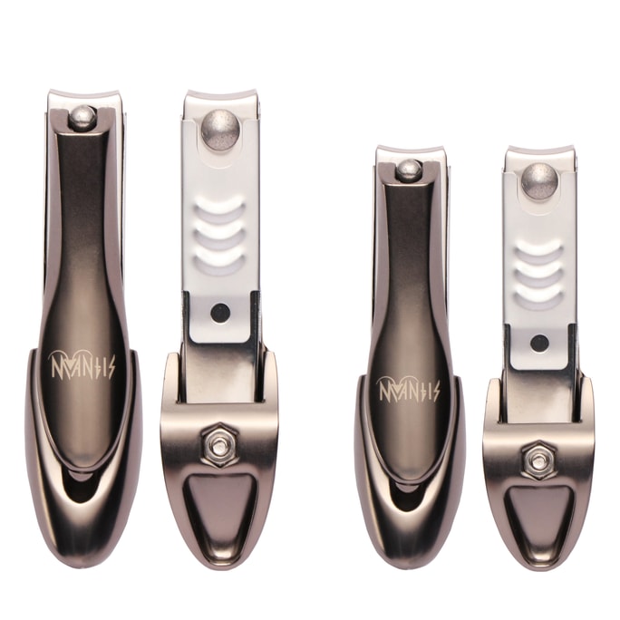 MANTIS 高耐久高級爪切り 日本 420J2 鋼は厚い爪に適しています プロの刃とバイオニックデザイン、爪収納ボックス付き 飛沫防止 シャープで耐久性のある上面 電気メッキステンレス鋼 男性と女性セット爪切り ブラック