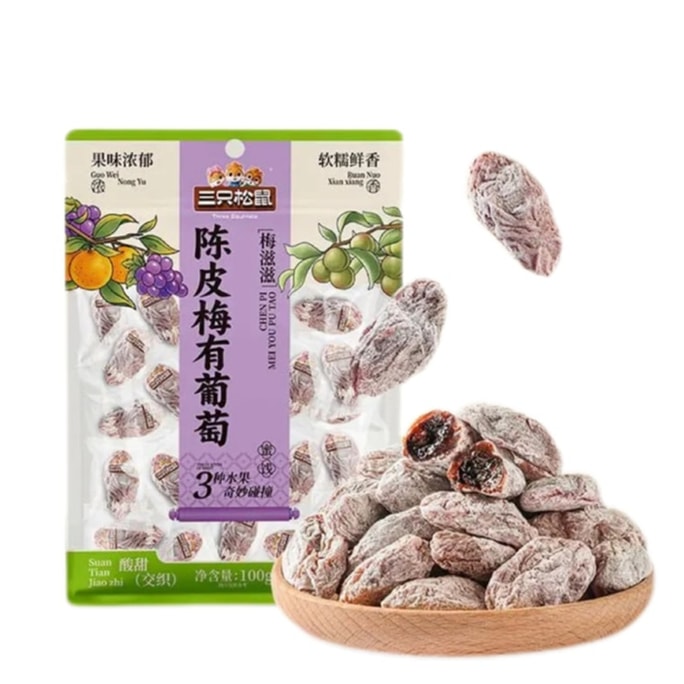 Dried Tangerine Peel Plum with Grapes Snack 100g * 1 Bag