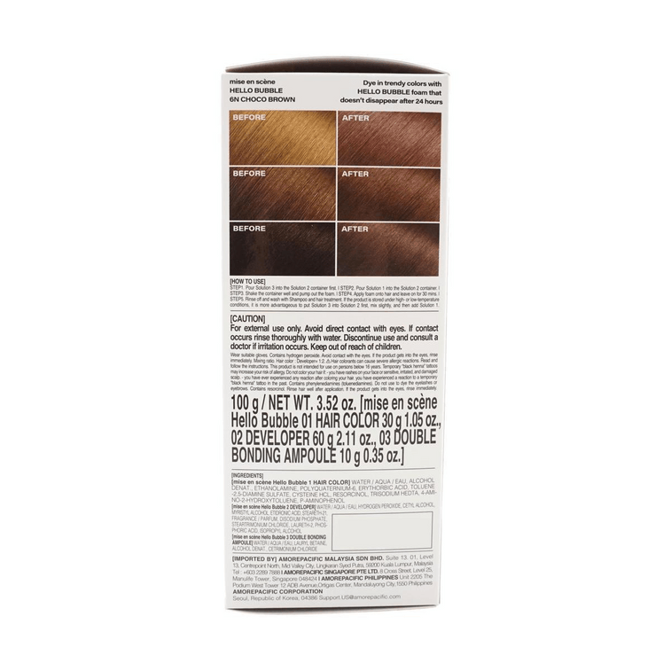 헬로 버블 헤어 염색약, 간편한 헤어 컬러링, 3.52oz. #6N 초코 브라운【에스파, 카리나】 7