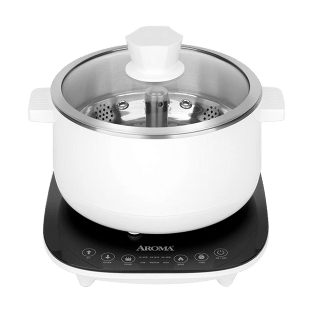 NARITA Stainless Steel Electric Shabu Shabu Hot Pot with Lid, 5 Qt,  NEC-3050 